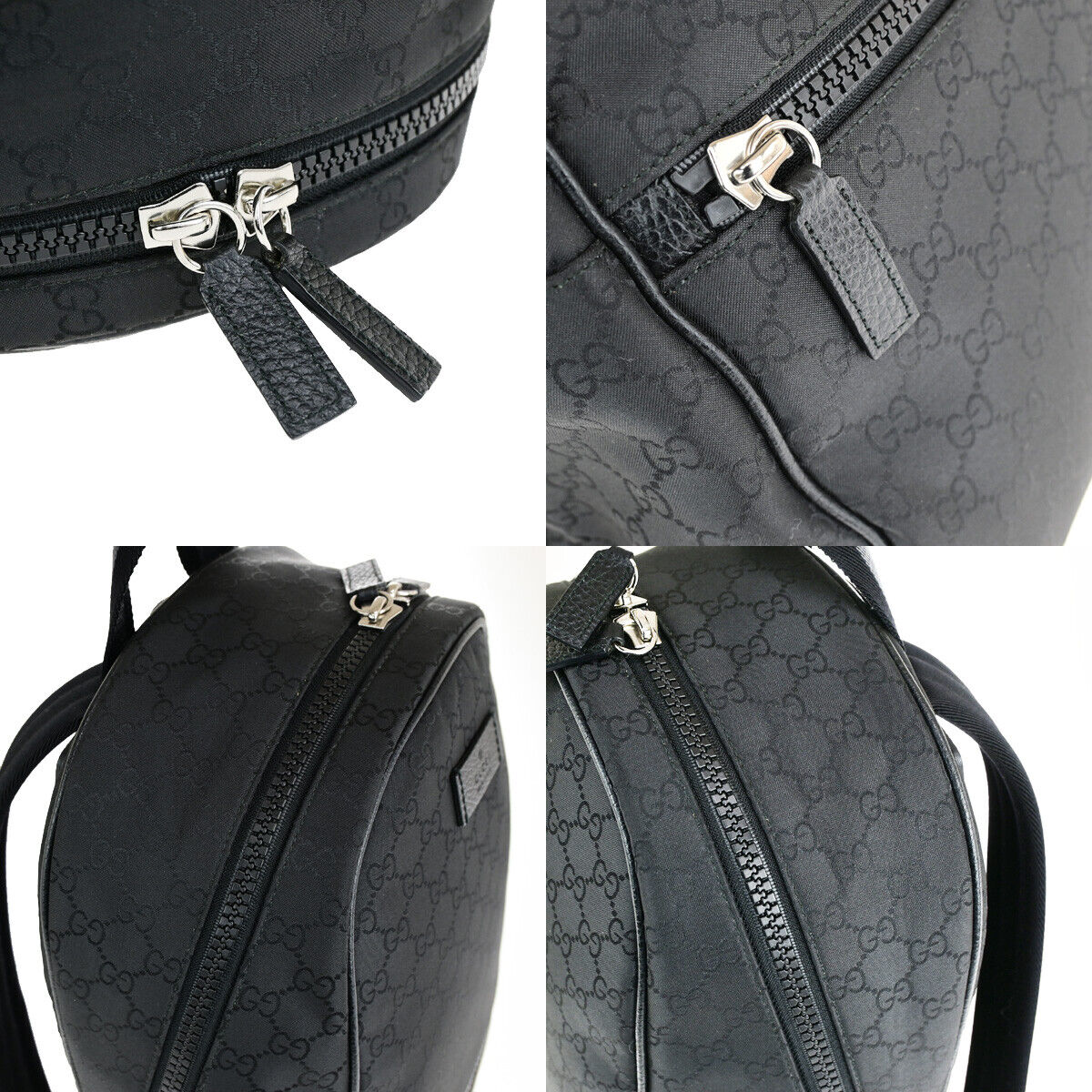Gucci Sherry Black Synthetic Backpack Bag (Pre-Owned)