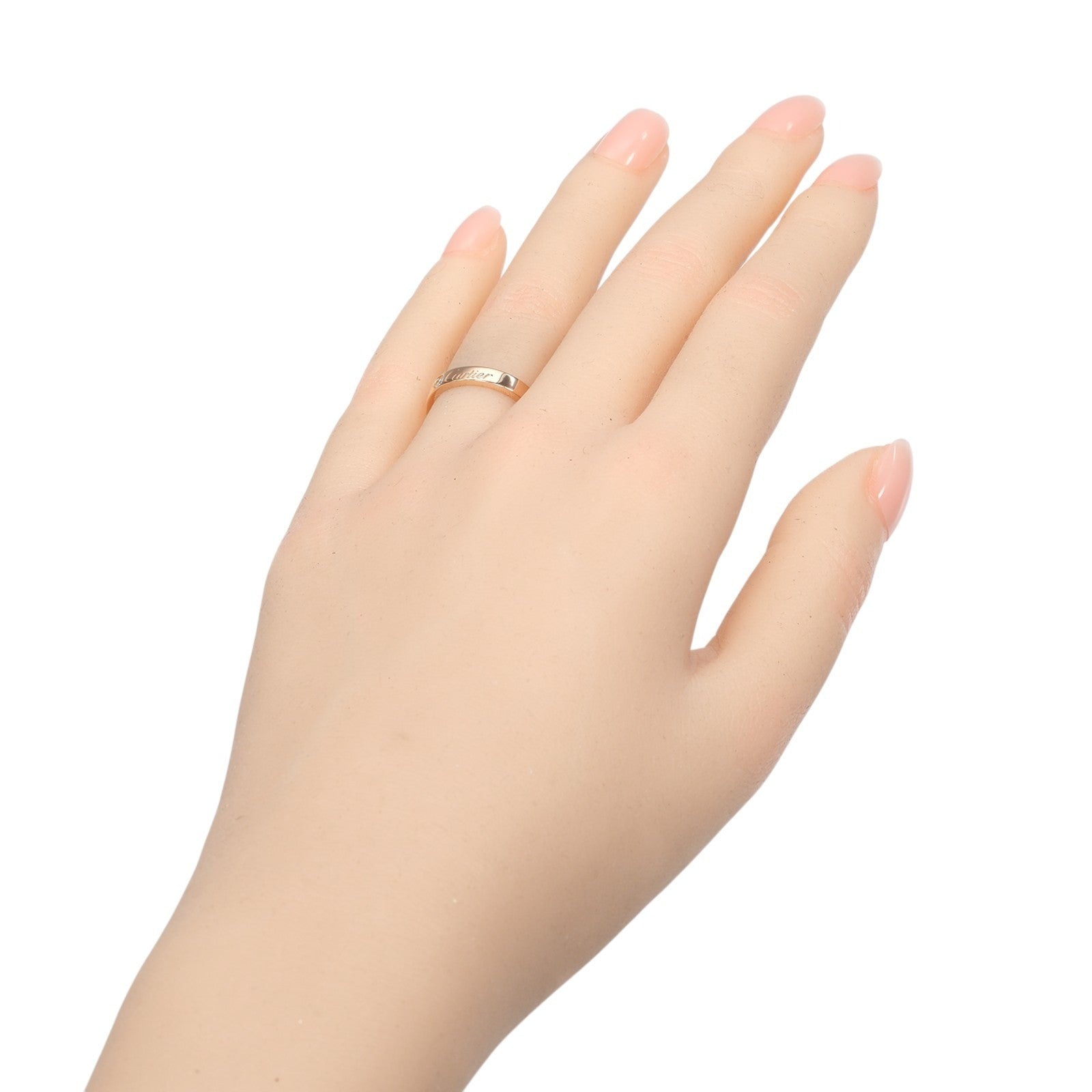 Cartier C De Cartier Wedding Band 18K Rose Gold With Diamond Gold Pink_Gold Ring Jewelry (Pre-Owned)