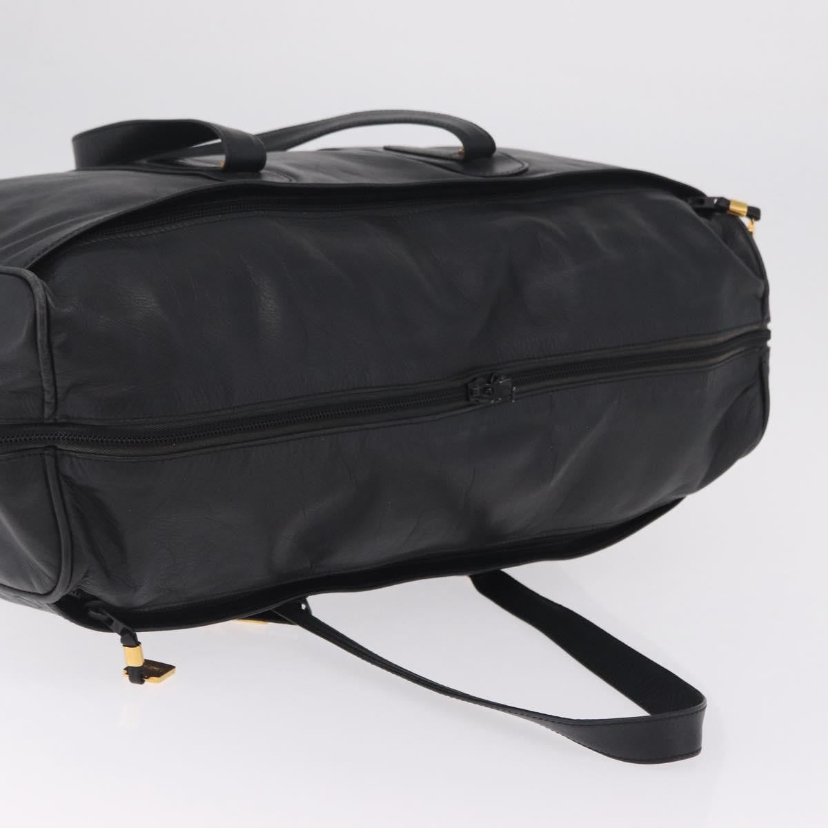 Loewe Travel Line Boston Black Leather Travel Bag Bag (Pre-Owned)