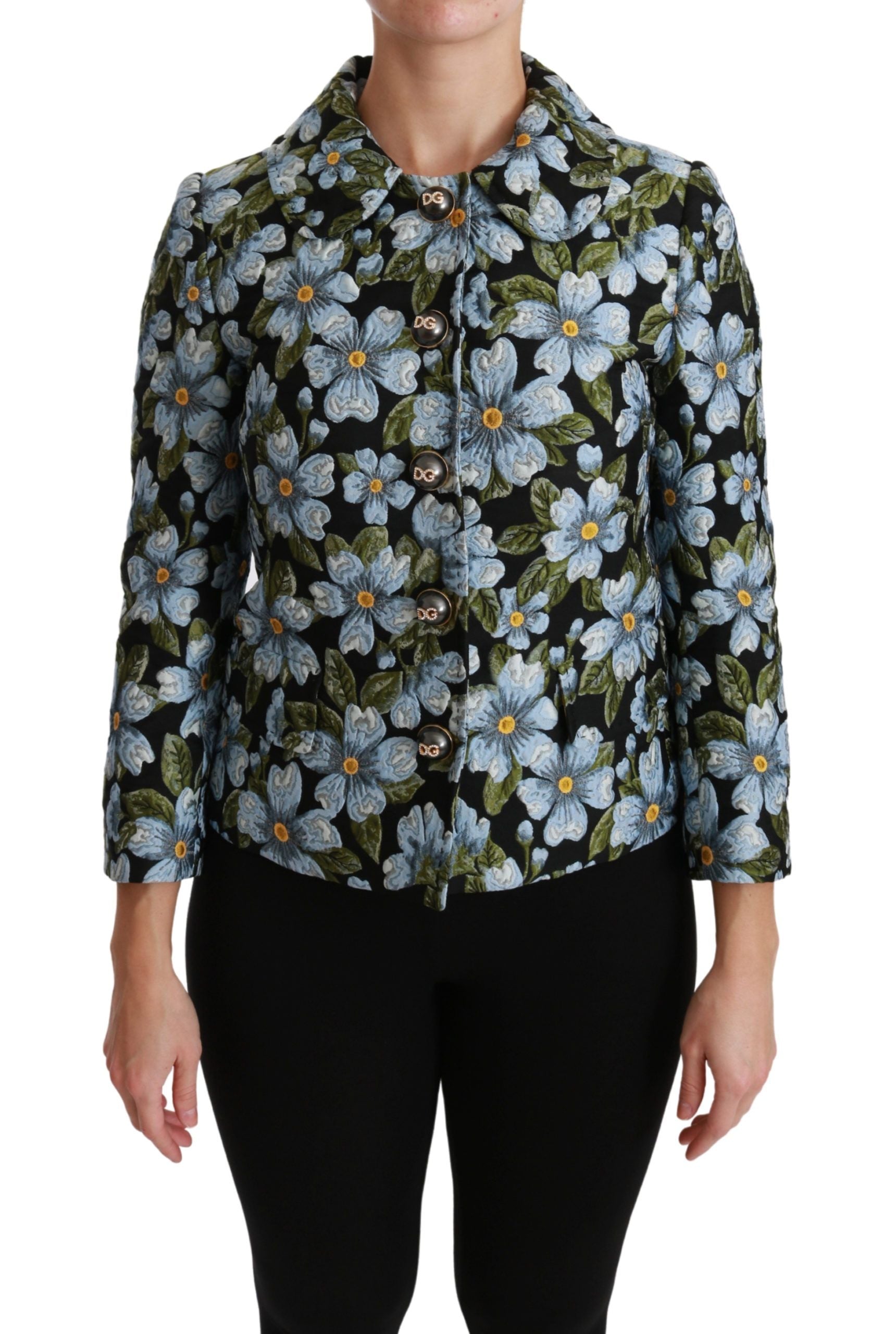 Dolce & Gabbana Multicolor Floral Blazer Coat Polyester Women's Jacket