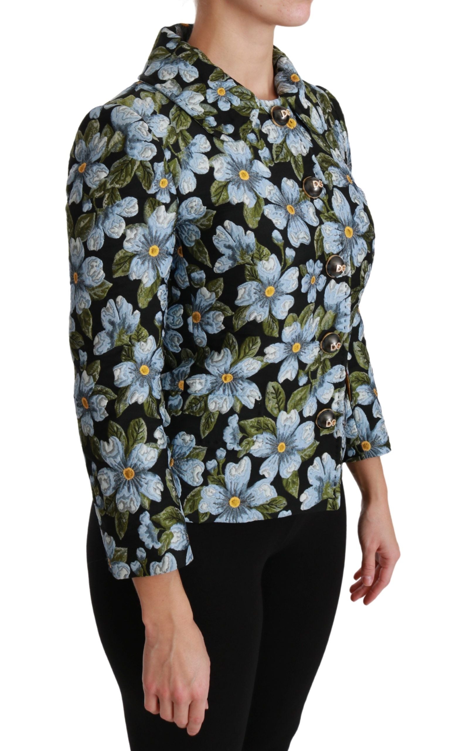 Dolce & Gabbana Multicolor Floral Blazer Coat Polyester Women's Jacket