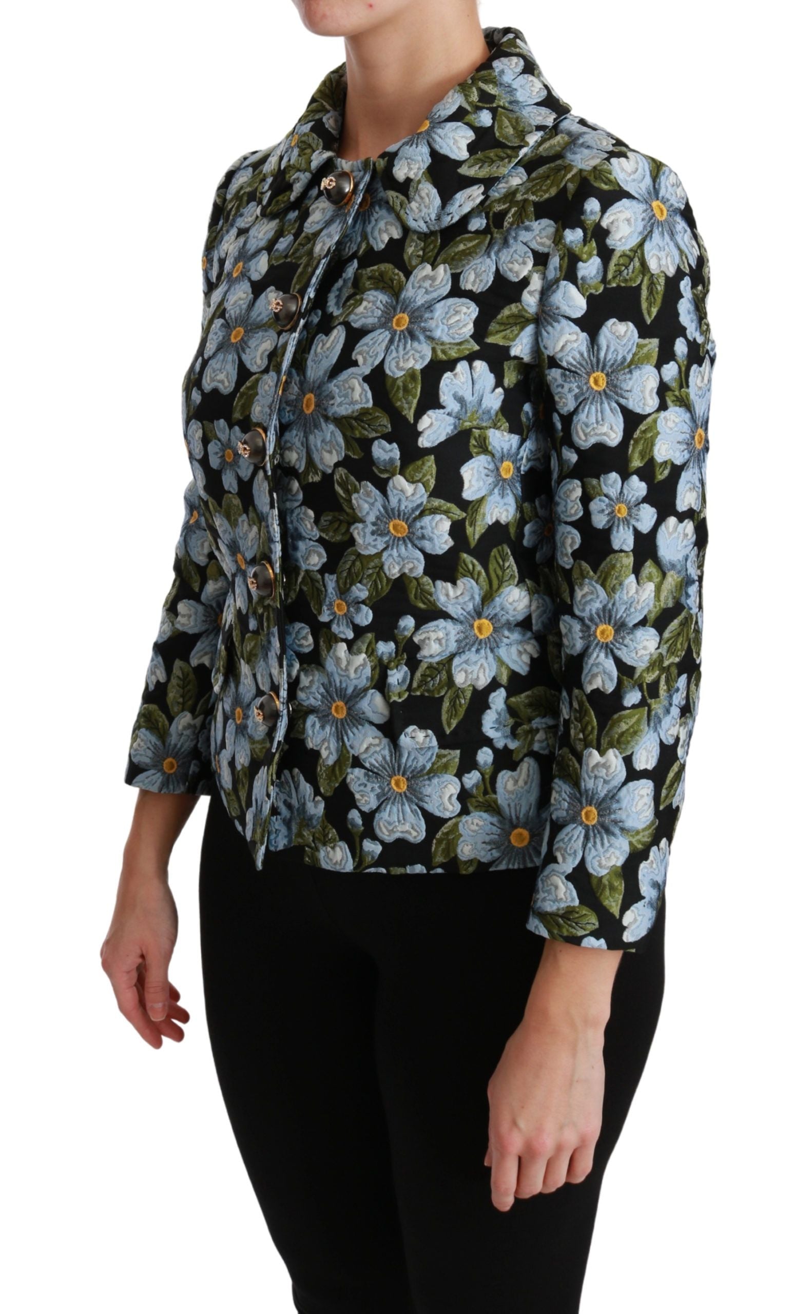 Dolce & Gabbana Multicolor Floral Blazer Coat Polyester Women's Jacket
