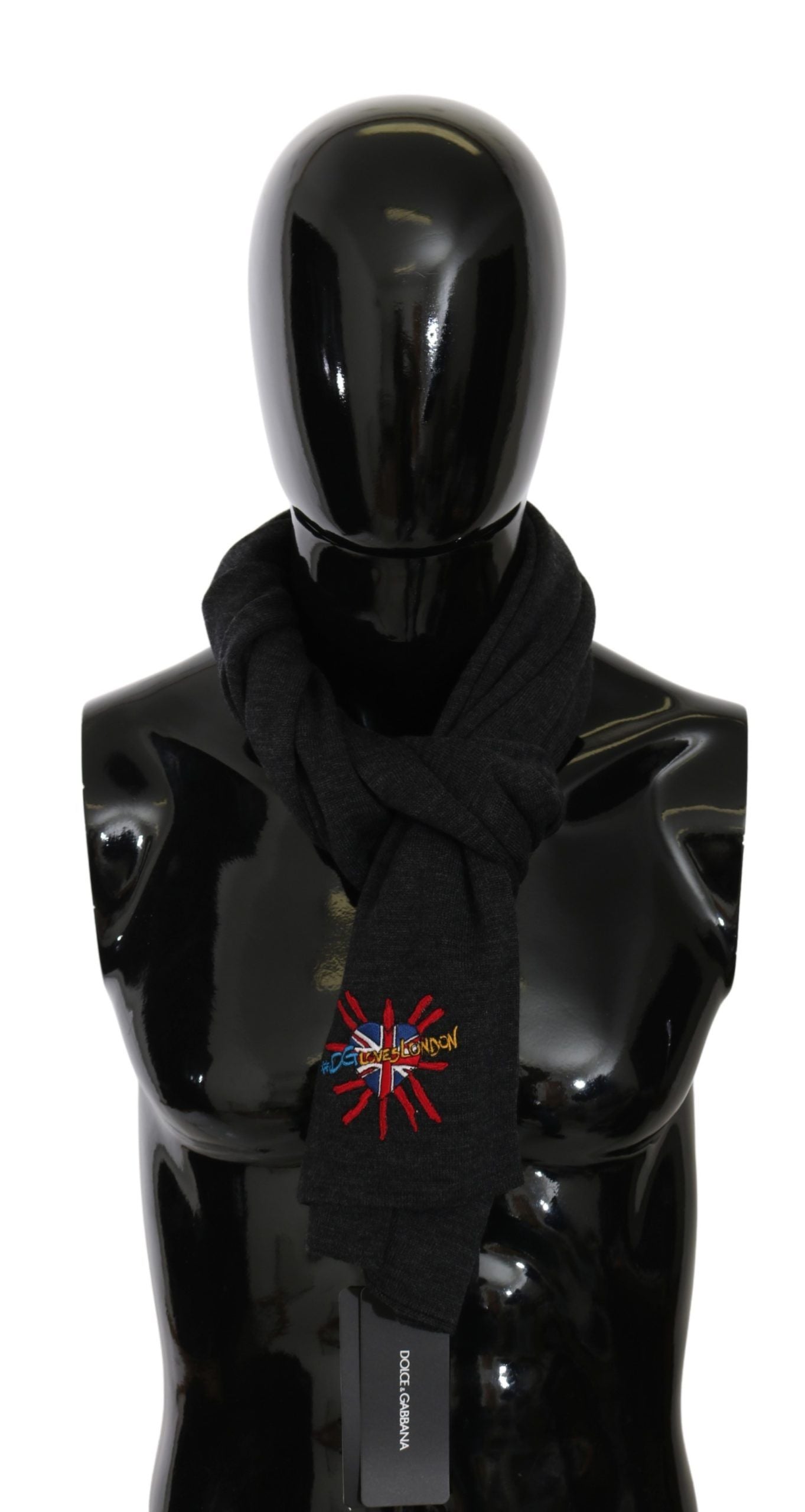 Dolce & Gabbana Gray #DGLovesLondon Wool Wrap Wool  Scarf