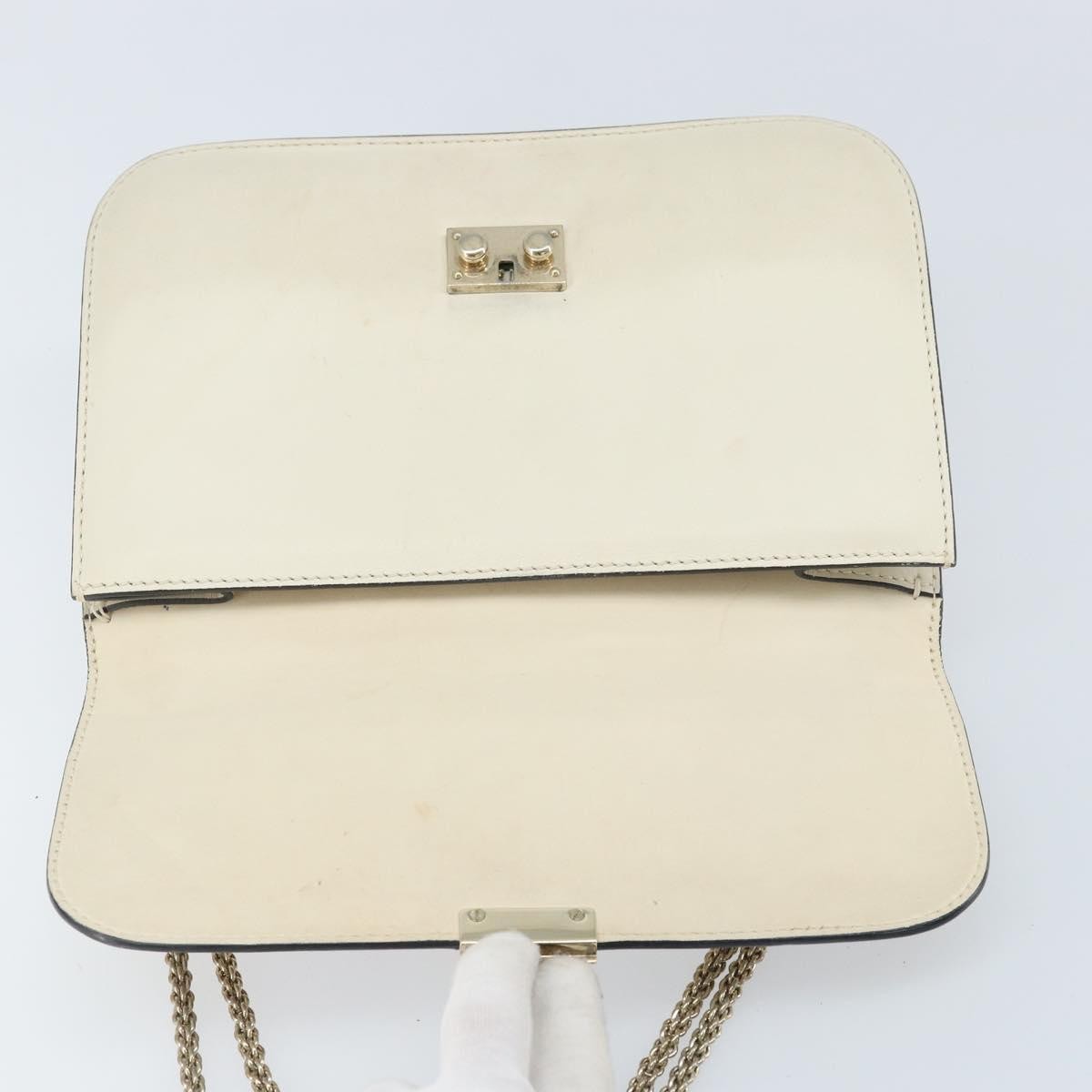 Valentino Garavani Glam Lock Leather White Leather Shoulder Bag Bag (Pre-Owned)