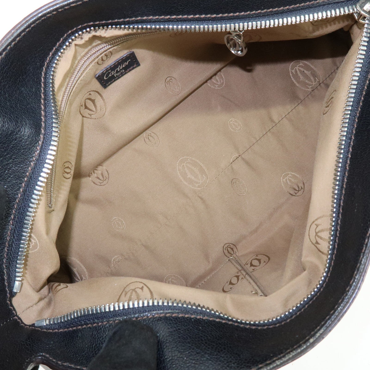 Cartier Marcello Leather Black Leather Handbag (Pre-Owned)