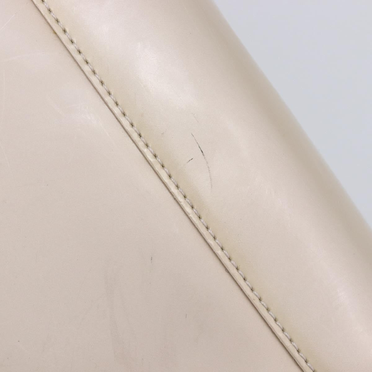 Christian Dior Pearl Lady Dior Patent Leather Beige Patent_Leather Handbag (Pre-Owned)