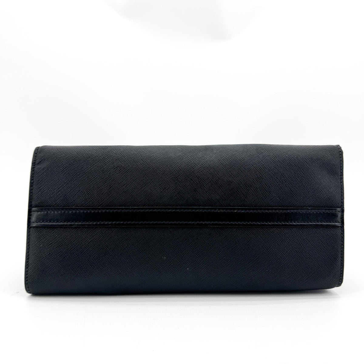 Prada Convertible Open Saffiano Leather Black Leather Tote Bag Bag (Pre-Owned)