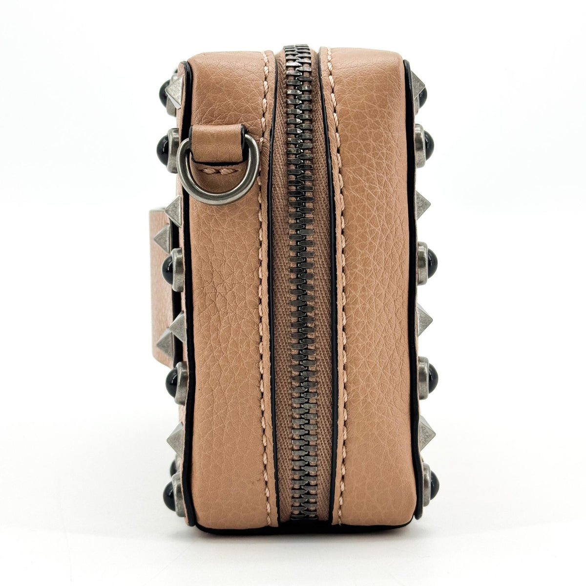 Valentino Garavani Rockstud Chain Camera Leather Brown Leather Crossbody Bag Bag (Pre-Owned)