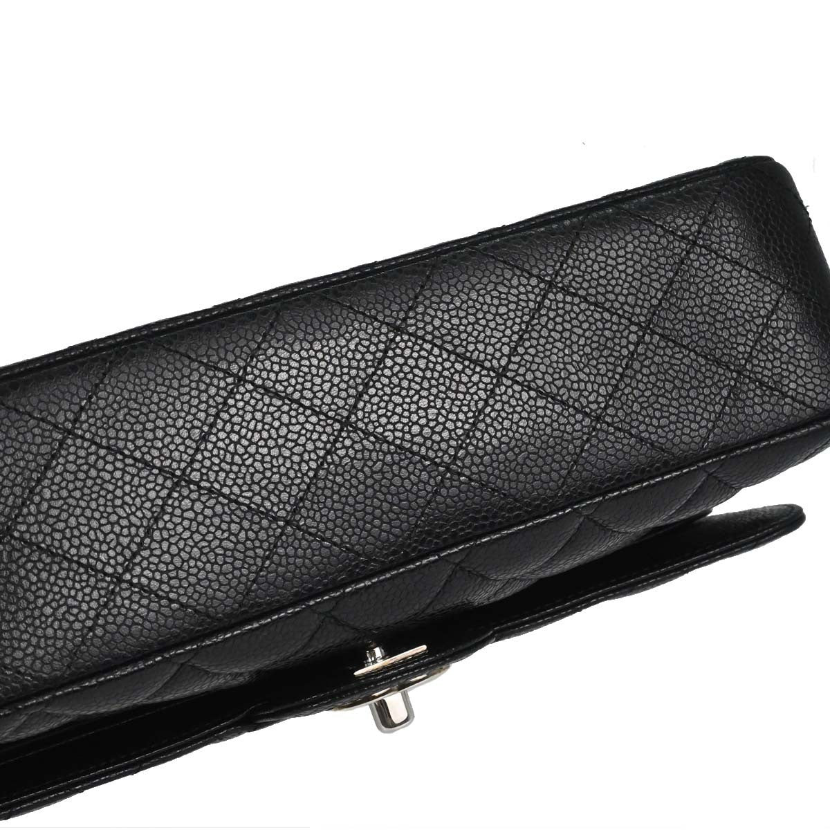Chanel Timeless - Classic Double Flap Quilted Caviar Black Calfskin Shoulder Bag Bag (Pre-Owned)