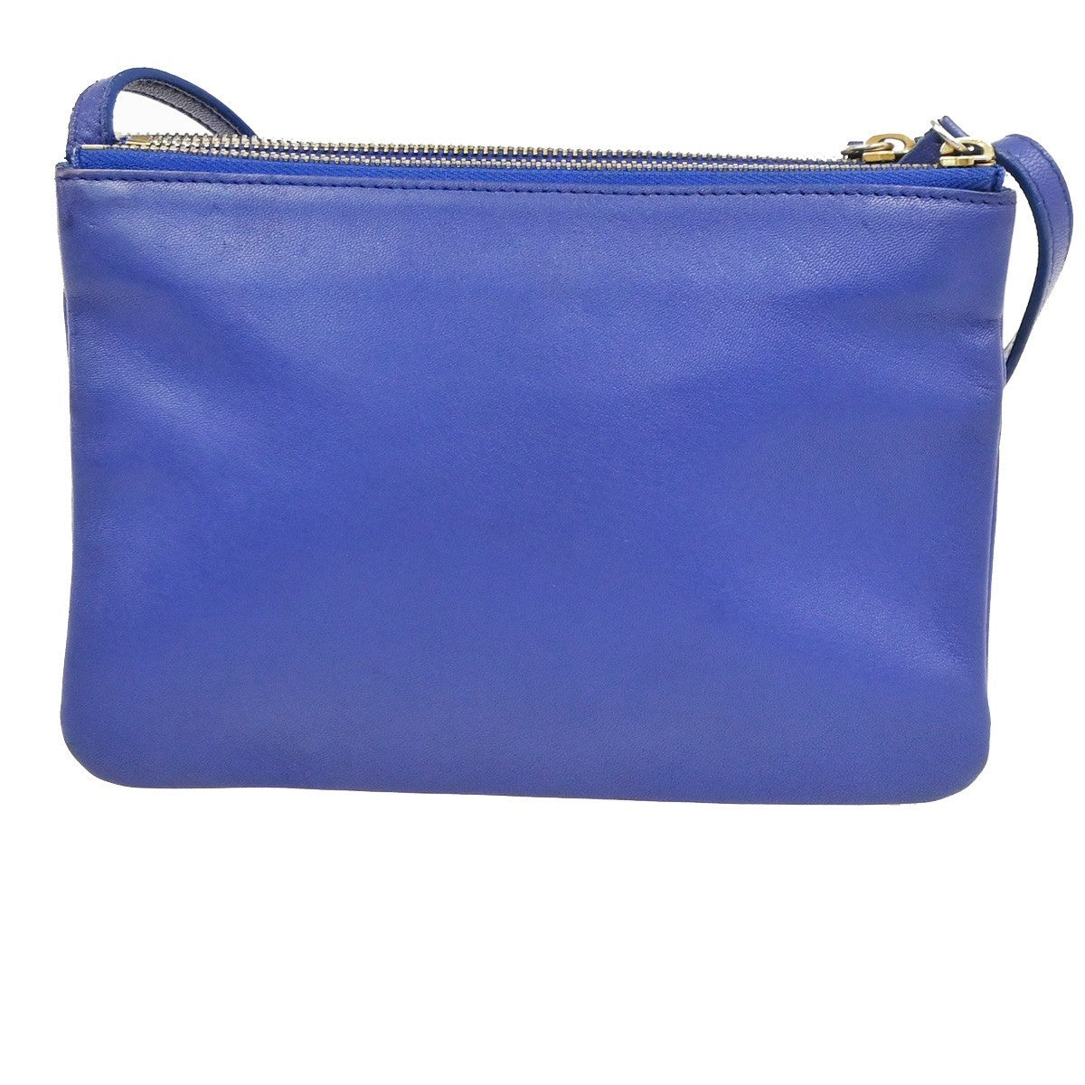 Celine Trio Leather Blue Leather Shoulder Bag Bag (Pre-Owned)