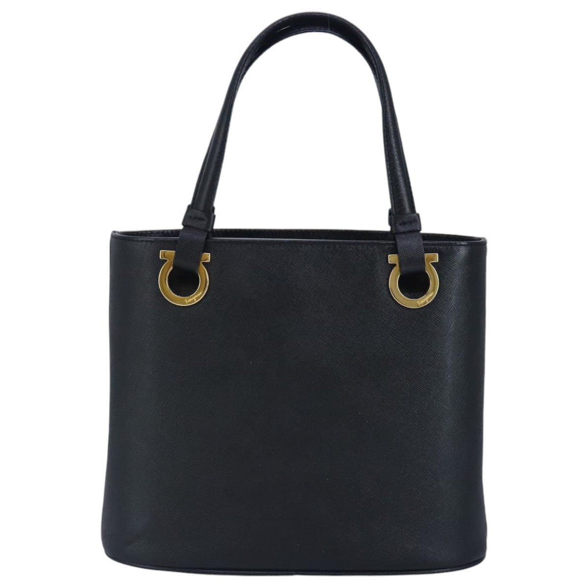 Salvatore Ferragamo Gancini Black Leather Handbag (Pre-Owned)