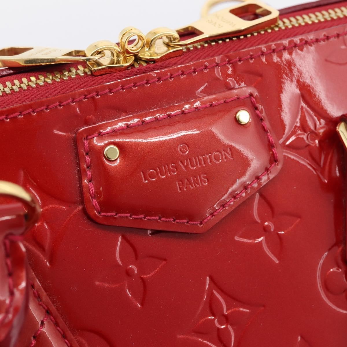 Louis Vuitton Montana Monogram Vernis Red Patent_Leather Handbag (Pre-Owned)