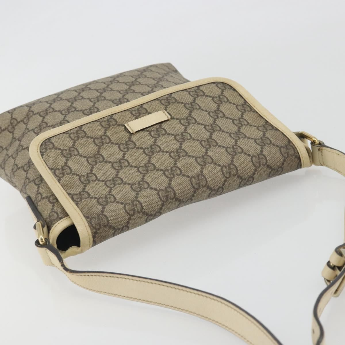Gucci Flap Messenger Gg Coated Canvas Beige Canvas Shoulder Bag Bag (Pre-Owned)