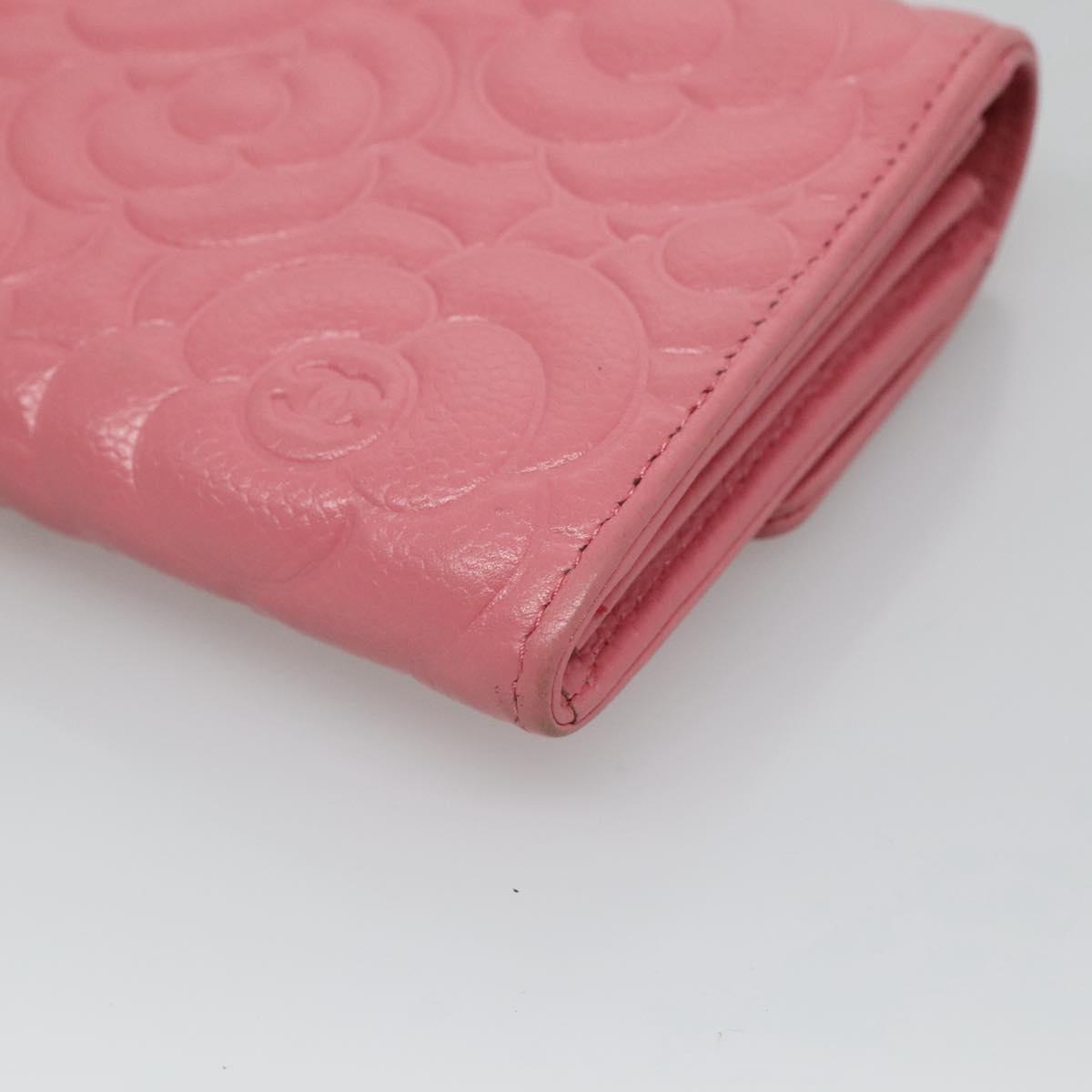 Chanel Camellia Pink Leather Wallet  (Pre-Owned)