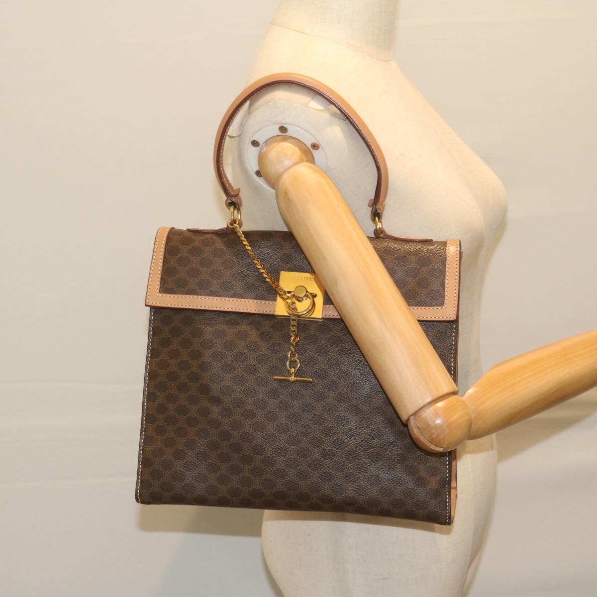 Céline Macadam Brown Canvas Handbag (Pre-Owned)
