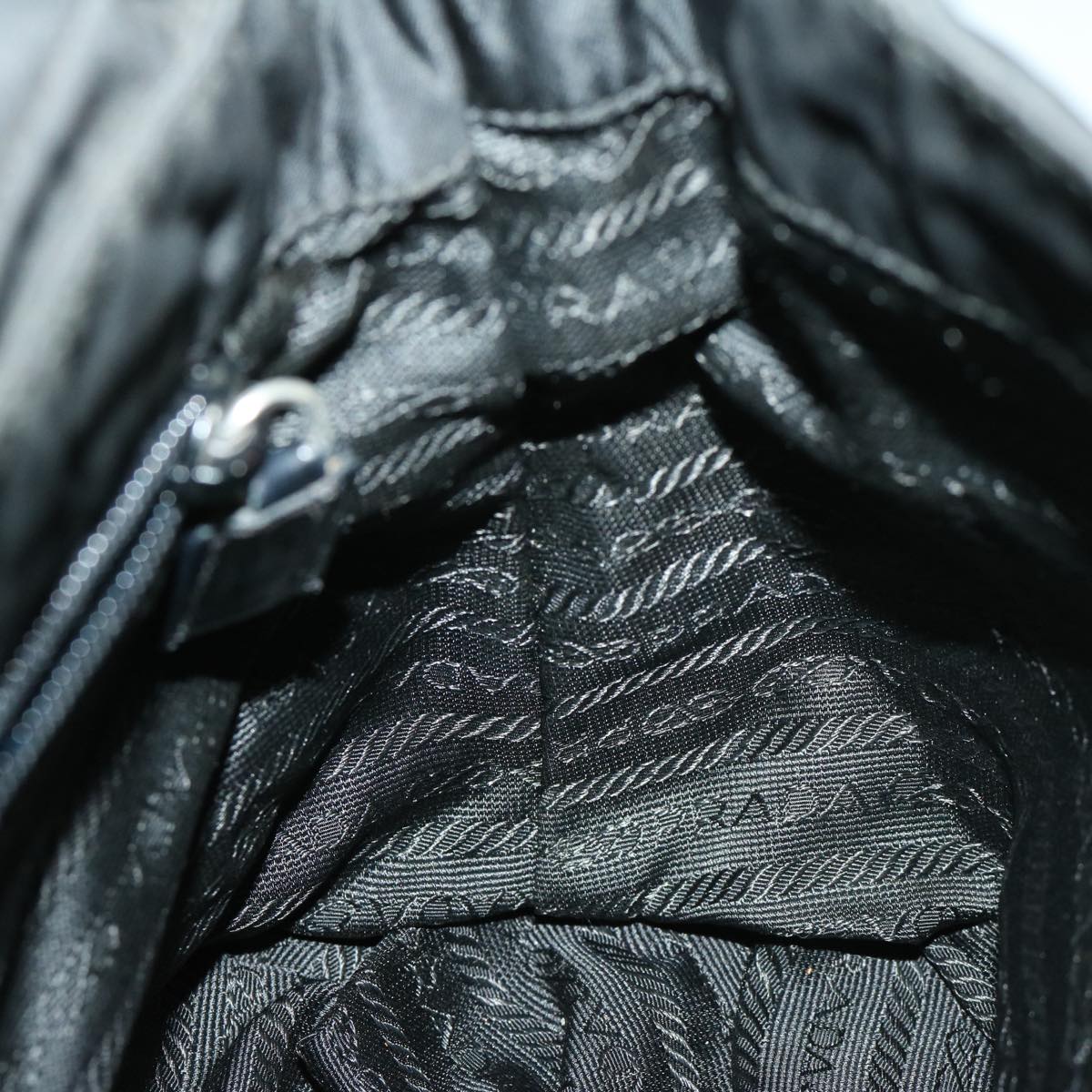 Prada Tessuto Black Canvas Shoulder Bag (Pre-Owned)