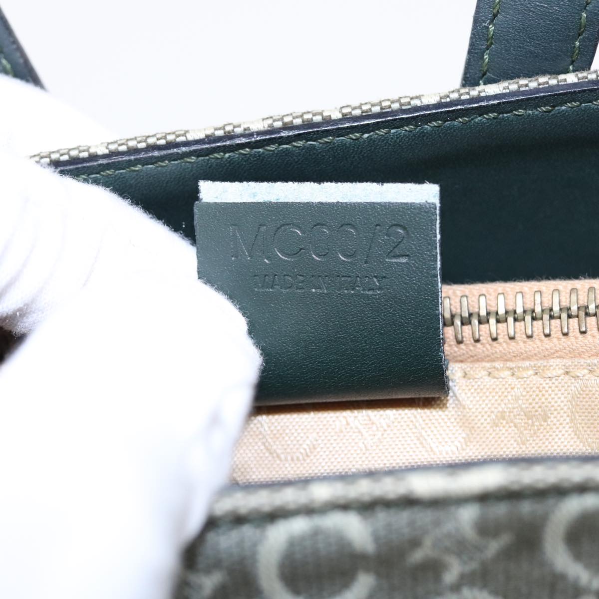 Céline Macadam Green Canvas Handbag (Pre-Owned)