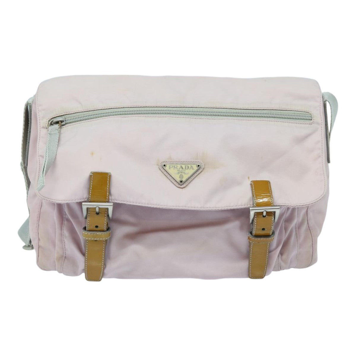 Prada Tessuto Pink Synthetic Shoulder Bag (Pre-Owned)