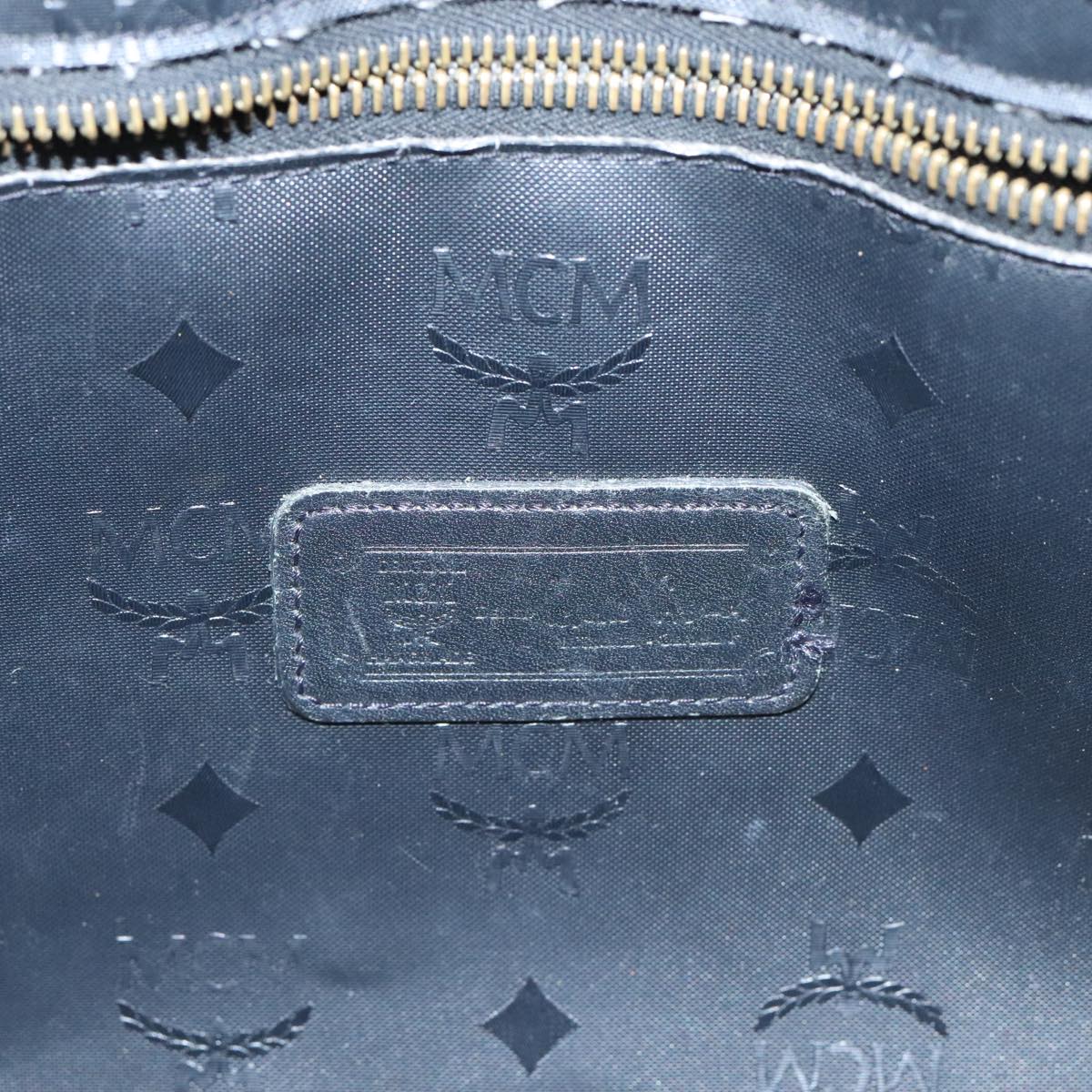 MCM Stark Visetos Black Leather Tote Bag (Pre-Owned)