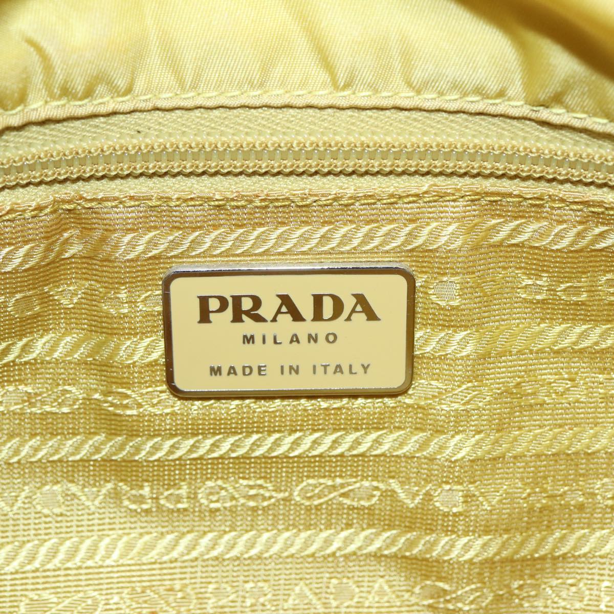 Prada Tessuto Yellow Synthetic Shoulder Bag (Pre-Owned)