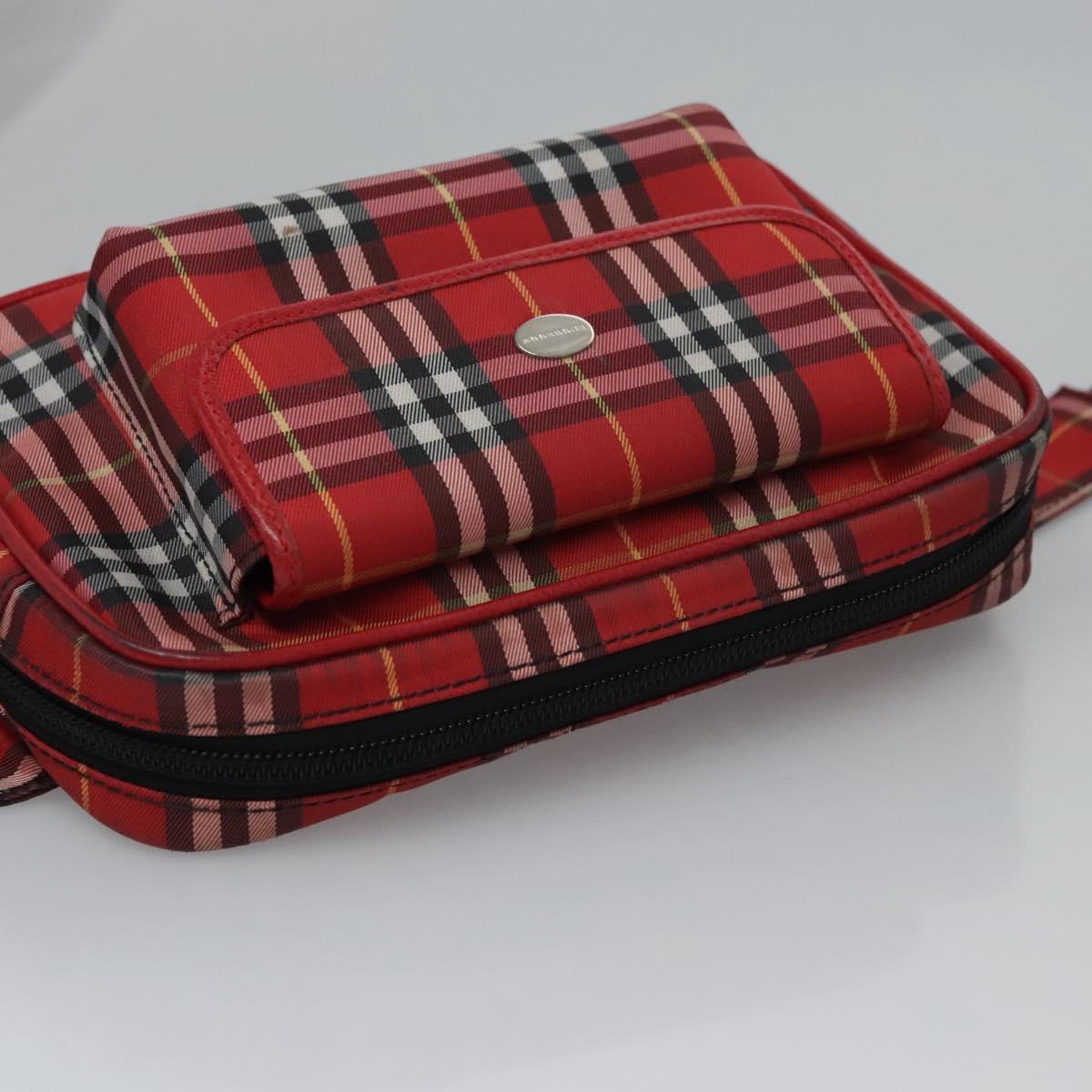 Burberry Nova Check Red Synthetic Shoulder Bag (Pre-Owned)