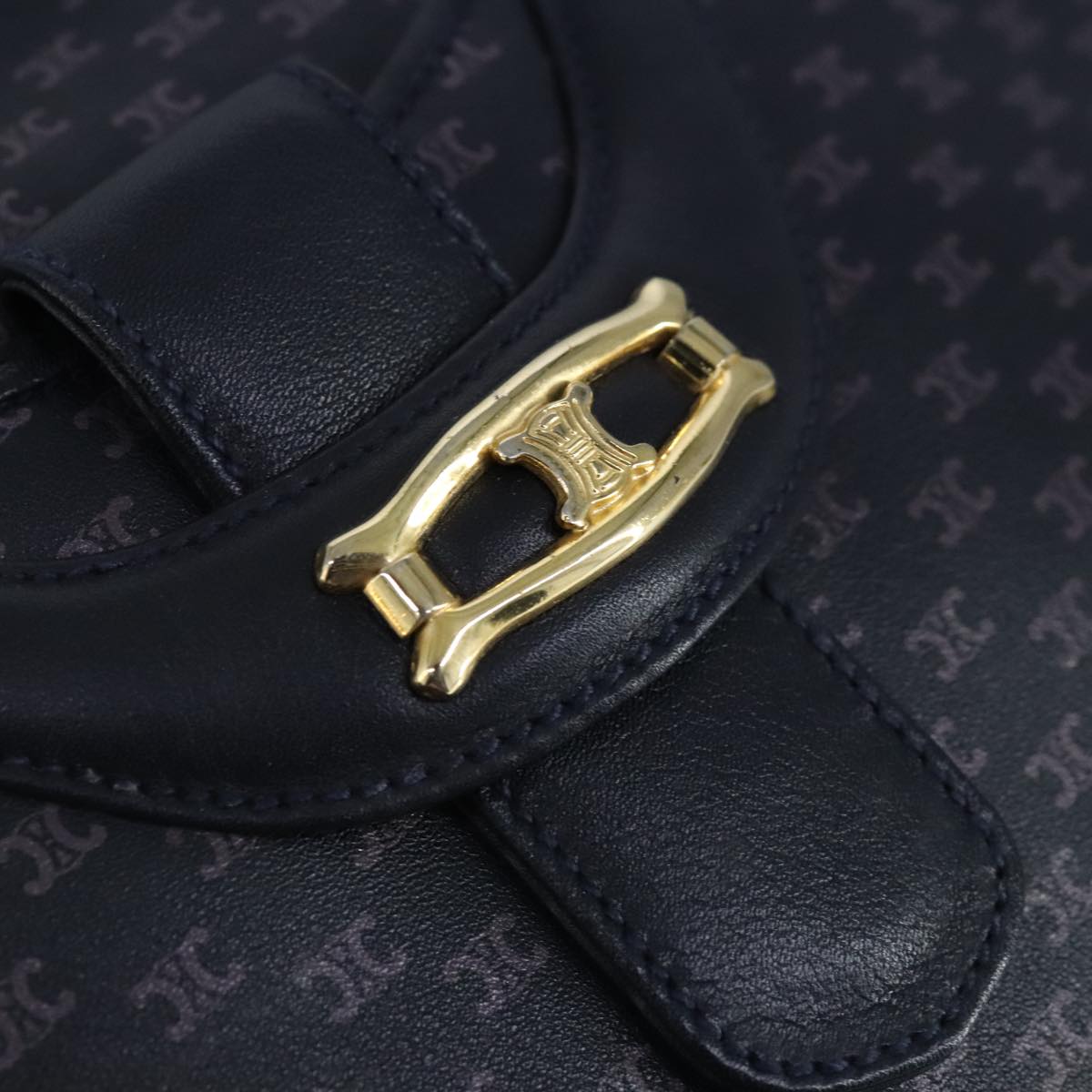 Céline Macadam Navy Canvas Shoulder Bag (Pre-Owned)