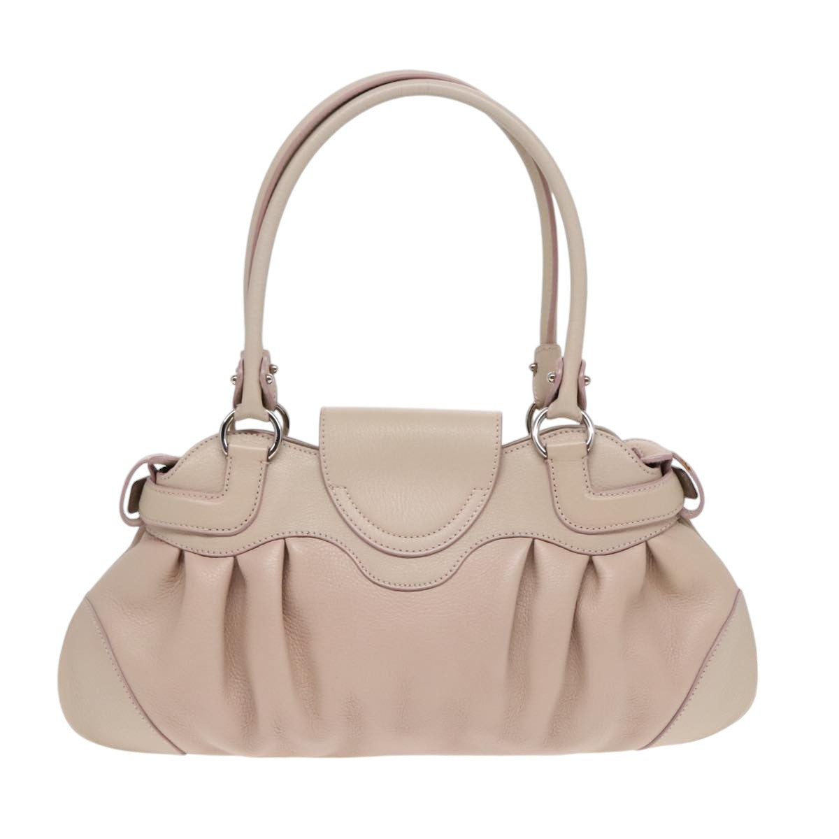 Salvatore Ferragamo Gancini Beige Leather Handbag (Pre-Owned)