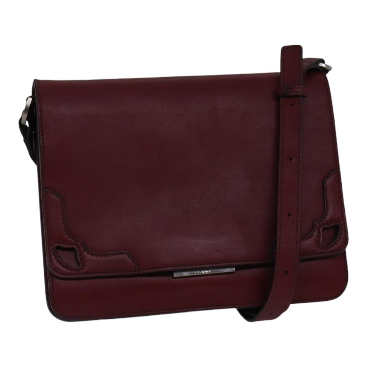 Cartier Burgundy Leather Shoulder Bag (Pre-Owned)