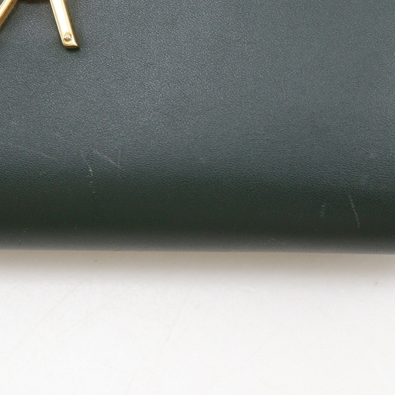 Saint Laurent Classic Monogram Tassel Chain Leather Green Leather Clutche & Pouche Bag (Pre-Owned)