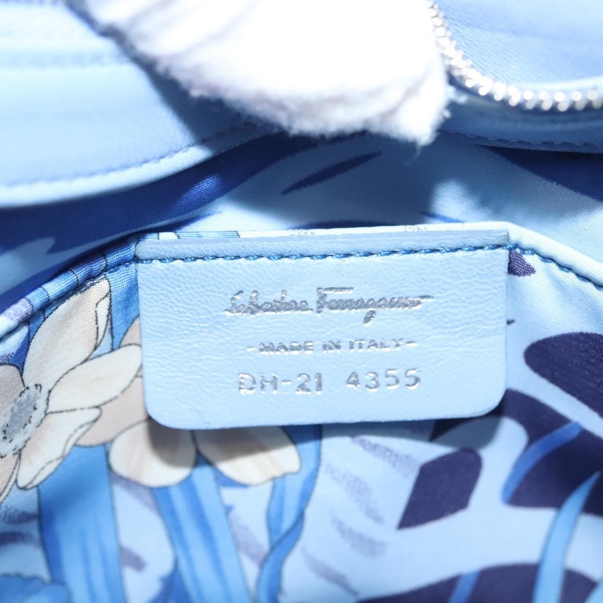 Salvatore Ferragamo Vala Leather Blue Leather Shoulder Bag Bag (Pre-Owned)