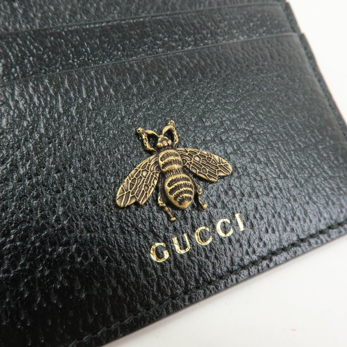 Gucci Animalier Card Holder Leather Black Leather Card Holders Accessory (Pre-Owned)