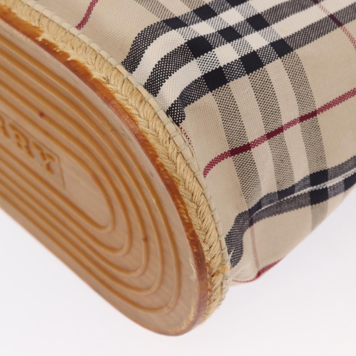 Burberry Nova Check Tote Canvas Check Pattern Beige Canvas Tote Bag Bag (Pre-Owned)