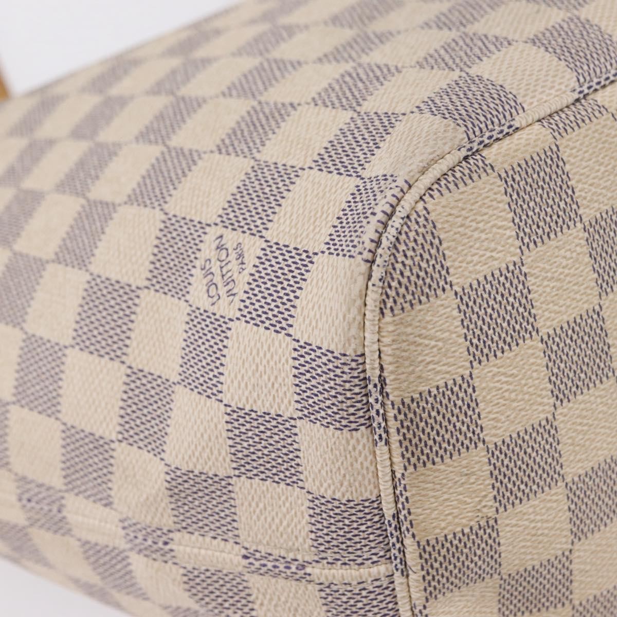 Louis Vuitton Neverfull Damier White Canvas Tote Bag Bag (Pre-Owned)