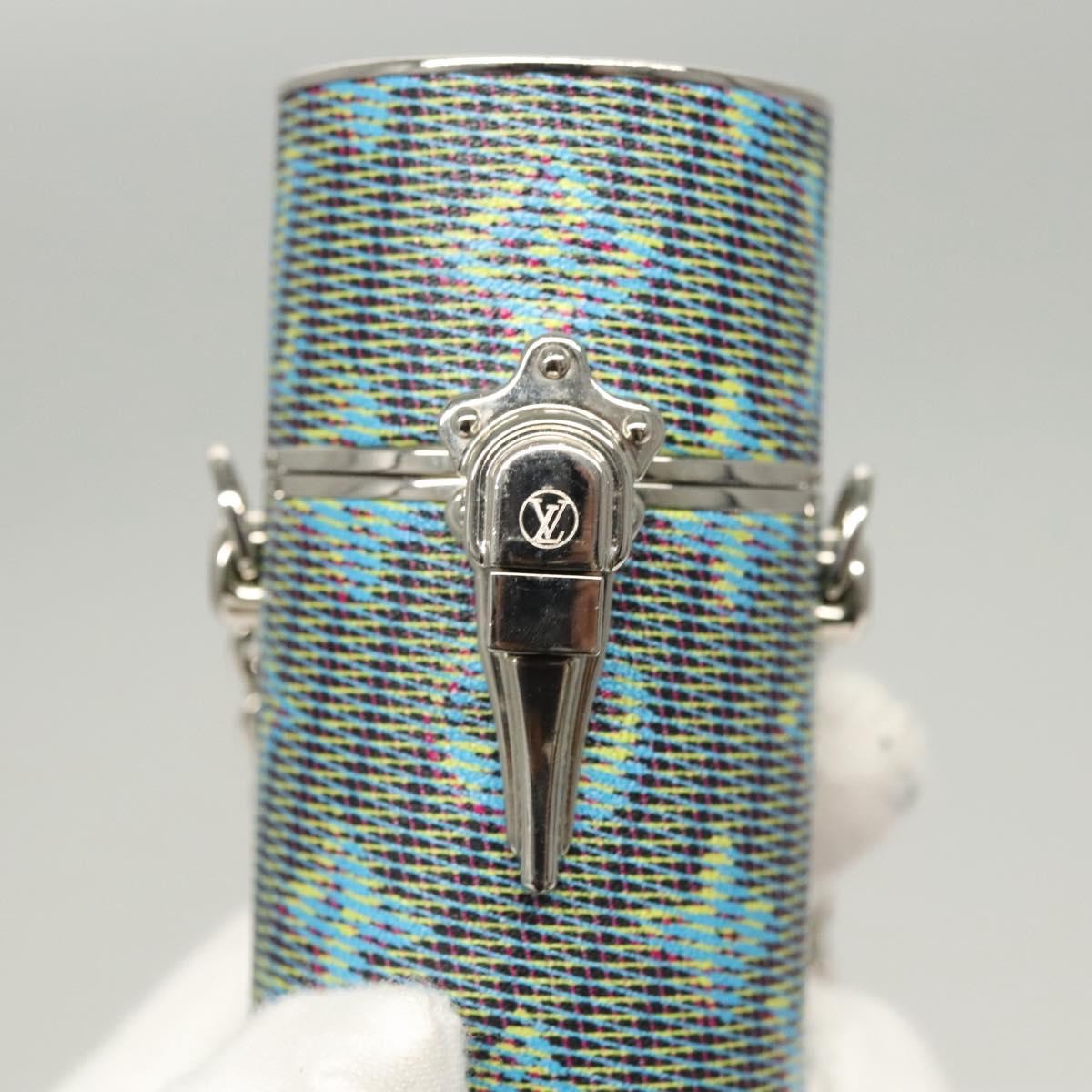 Louis Vuitton Lipstick Case On Chain Damier Monogram Lv Pop Canvas Blue Canvas Clutche & Pouche Bag (Pre-Owned)