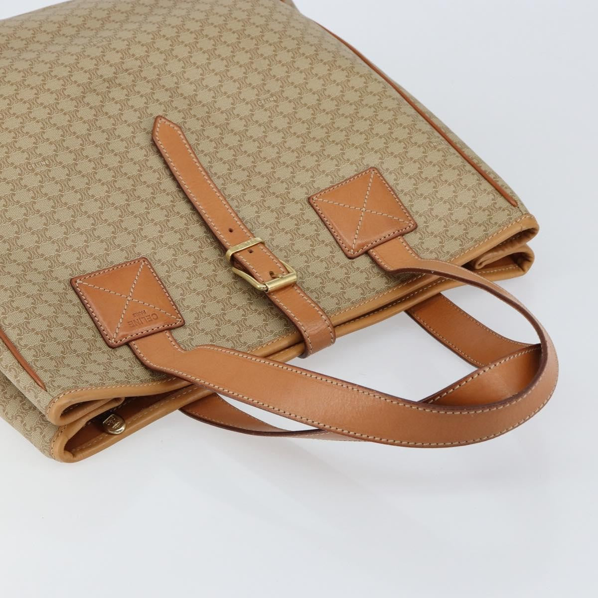 Celine Macadam Shoulder Pvc Leather Beige Canvas Shoulder Bag Bag (Pre-Owned)