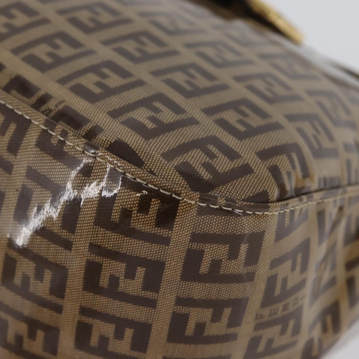 Fendi Mamma Baguette Zucchino Canvas Beige Canvas Shoulder Bag Bag (Pre-Owned)