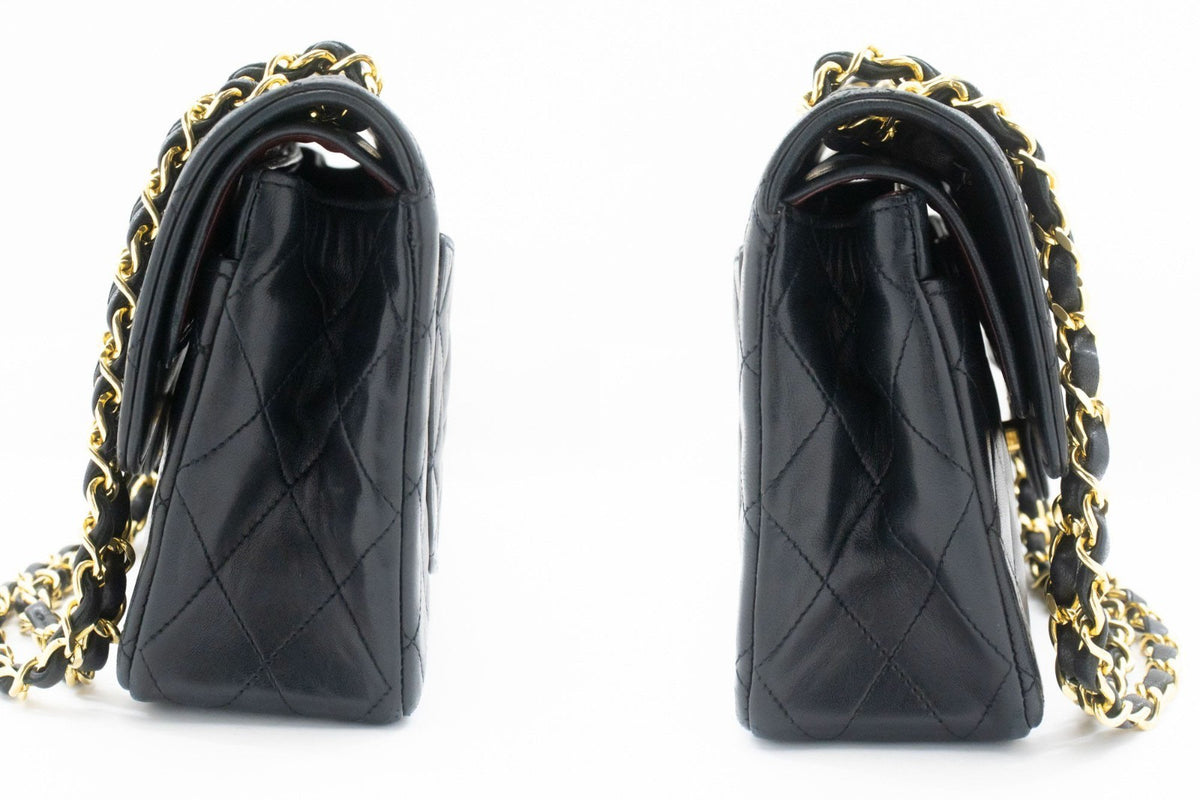 Chanel Timeless - Classic Double Flap Leather Black Leather Handbag (Pre-Owned)