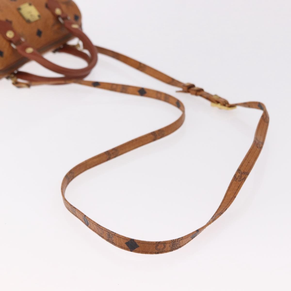 MCM Visetos Logogramme Leather Brown Leather Handbag (Pre-Owned)