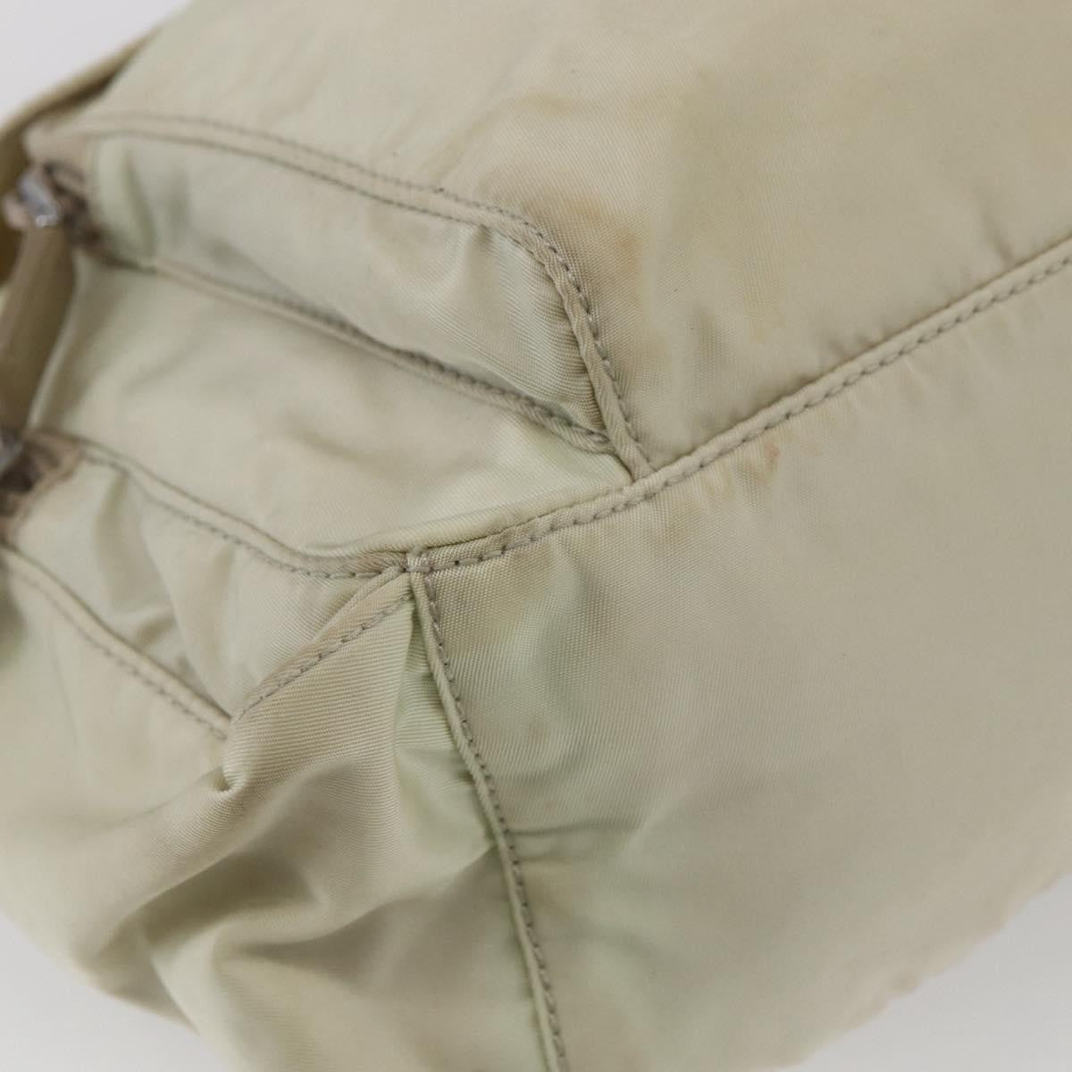 Prada Buckle Messenger Tessuto Beige Nylon Shoulder Bag Bag (Pre-Owned)