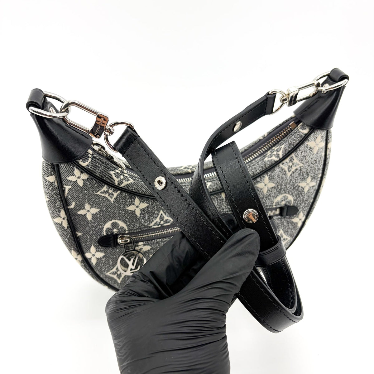 Louis Vuitton Loop Monogram Denim Black Denim_Jeans Handbag (Pre-Owned)