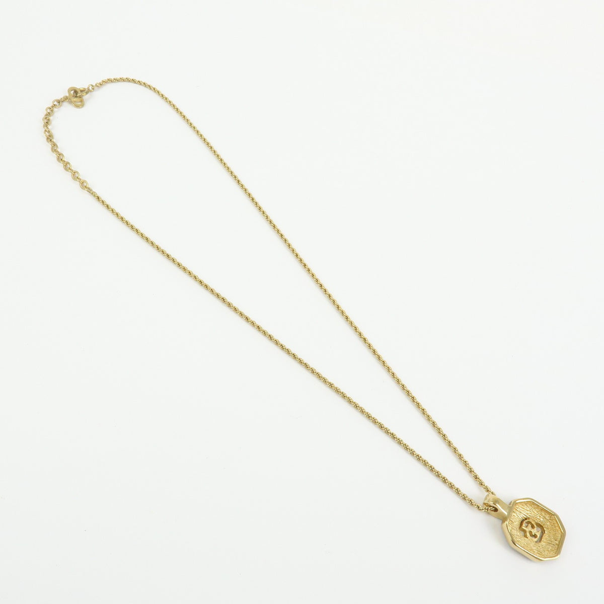 Christian Dior Vintage Cd Pendant Metal With Crystals Gold Gold_Plated Necklace Jewelry (Pre-Owned)