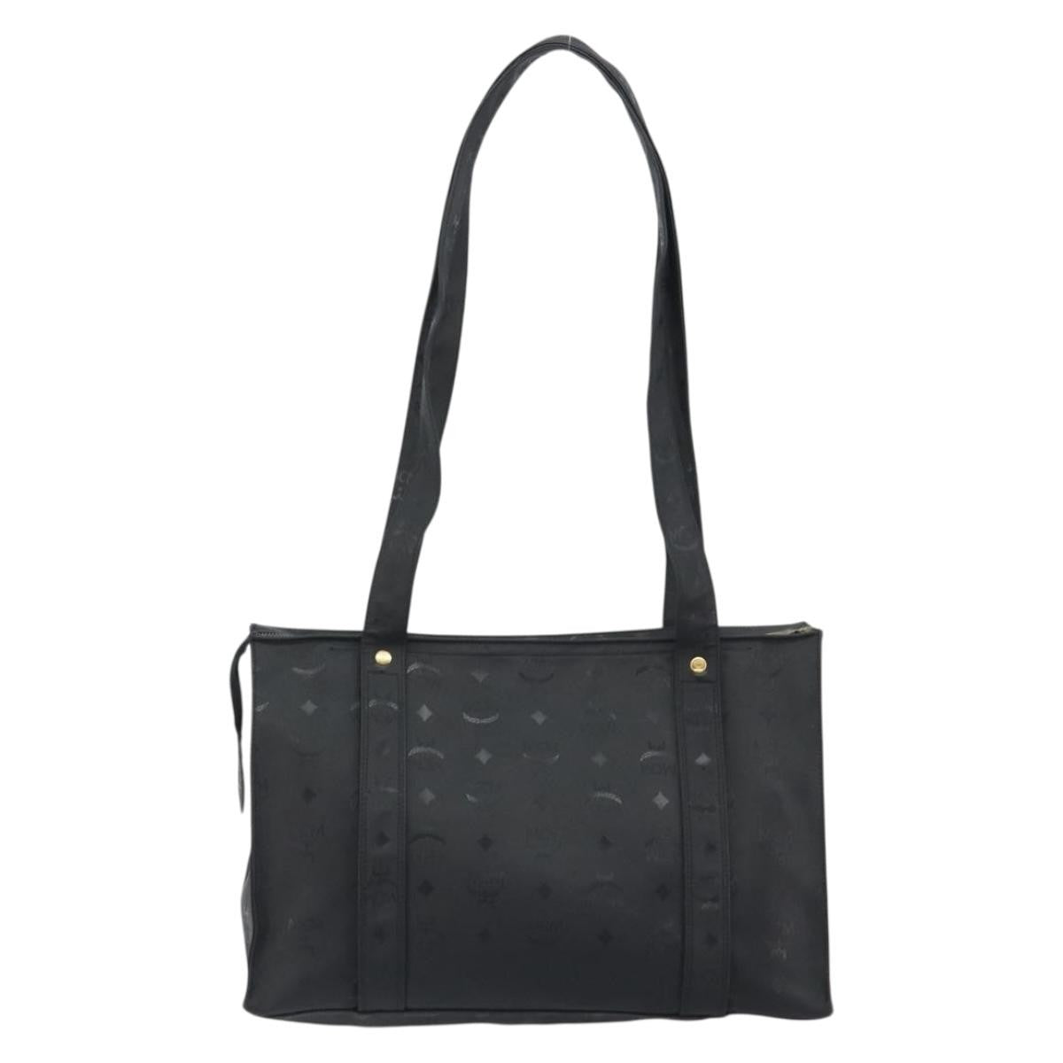 MCM Vintage Visetos Canvas Black Canvas Tote Bag Bag (Pre-Owned)