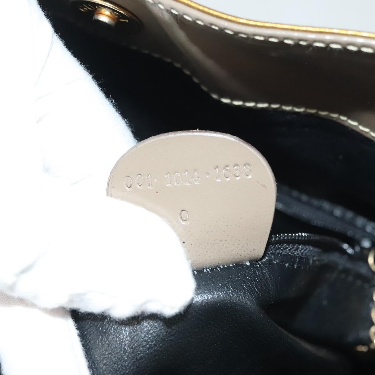Gucci Vintage Bamboo Handle Open Hobo Leather Gold Patent_Leather Shoulder Bag Bag (Pre-Owned)