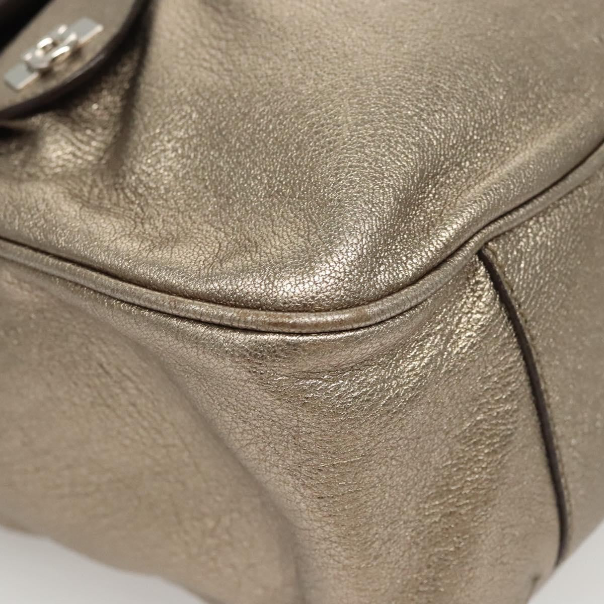 Salvatore Ferragamo Sofia Satchel Leather Gold Leather Shoulder Bag Bag (Pre-Owned)