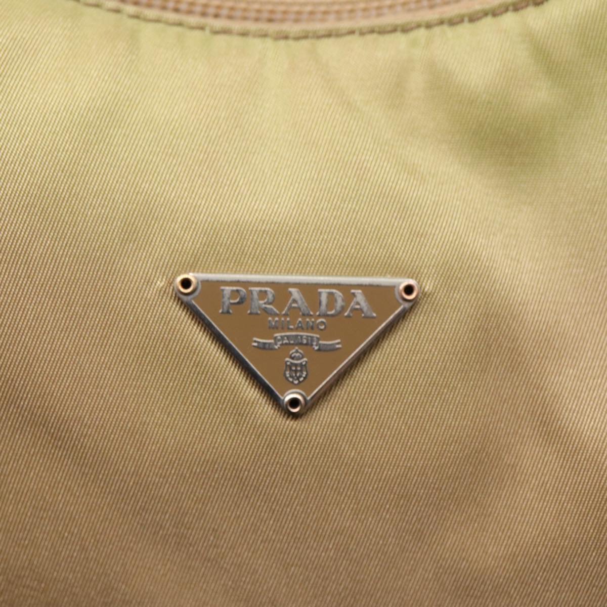 Prada Tessuto Beige Synthetic Handbag (Pre-Owned)