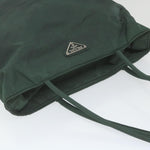 Prada Cabas Green Synthetic Shoulder Bag (Pre-Owned)