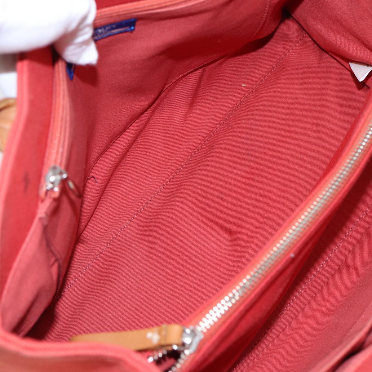 Burberry Orange Canvas Handbag (Pre-Owned)