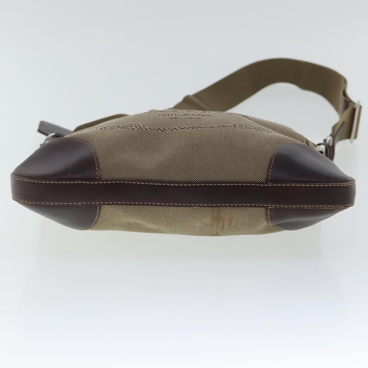Prada Canapa Beige Canvas Shoulder Bag (Pre-Owned)