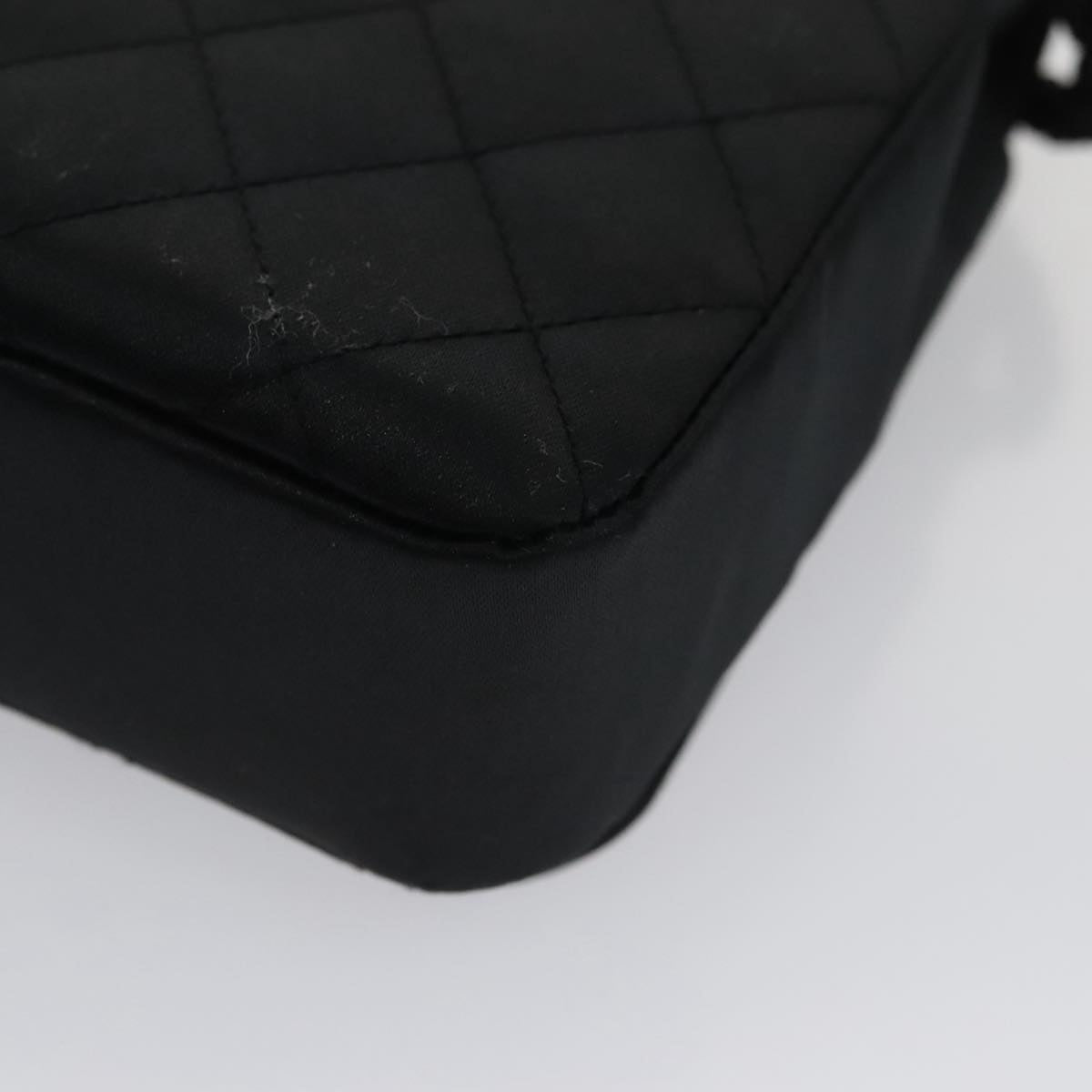 Chanel Camellia Black Silk Shoulder Bag (Pre-Owned)
