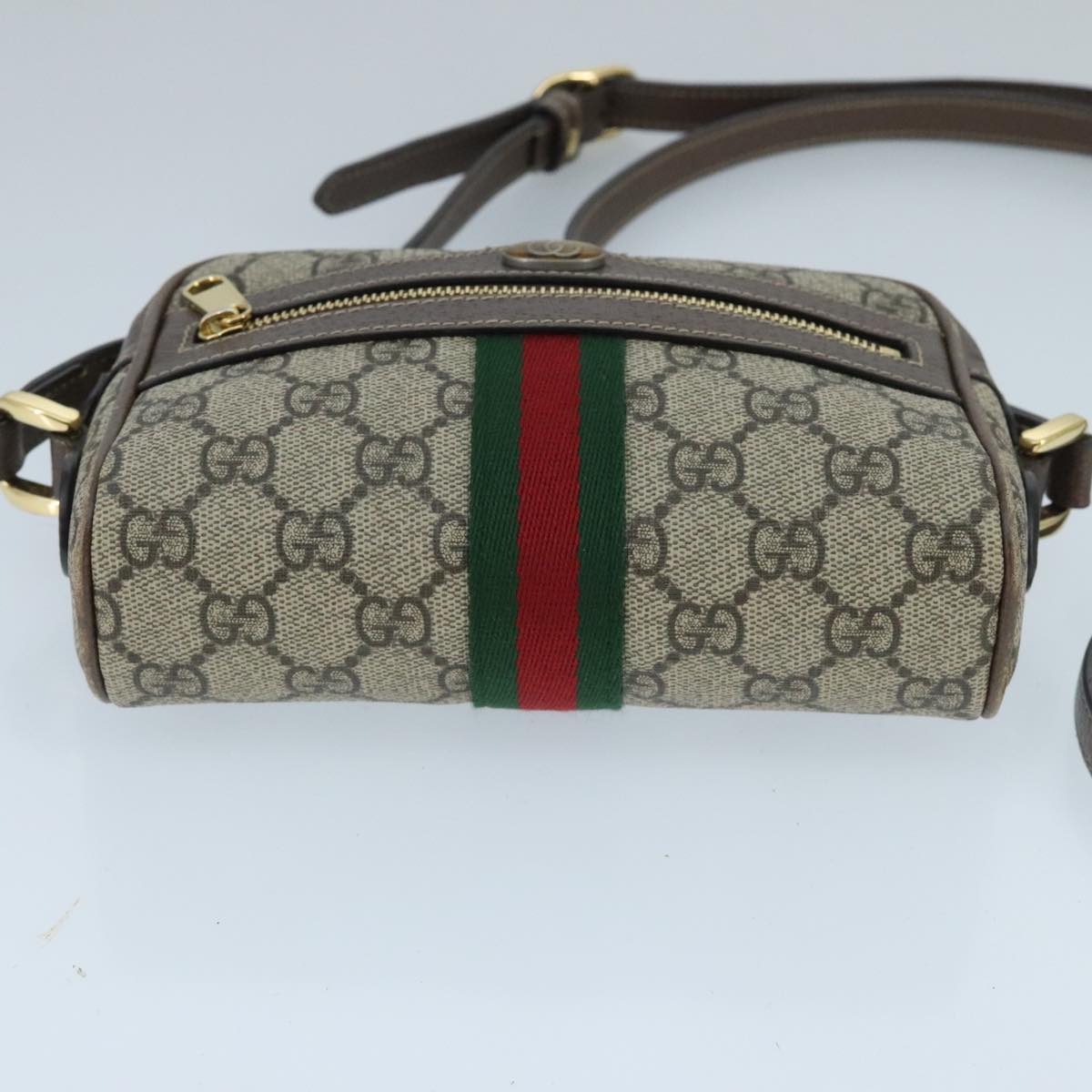 Gucci Ophidia Beige Canvas Shoulder Bag (Pre-Owned)